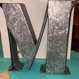 Modern silver initial M for home or desk